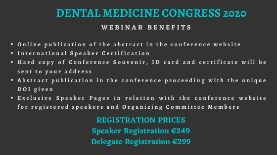 Dentistrymedi20's tweet photo. #Webinar #Dentalmedicinecongress2020
Register here: https://t.co/UyoanrQNUU

For more details, contact: 
Mail: dentistsmeet@gmail.com
Whatsapp: +447723584425 https://t.co/XKPurJoa8N