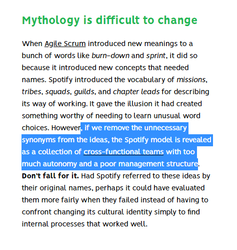 francoisz's tweet photo. Spotify doesn’t use “the Spotify model” and neither should you: A well documented post-mortem of the most famous #agile at scale model. Super interesting. https://t.co/6ne50erXwI https://t.co/xYa22a9Cd7