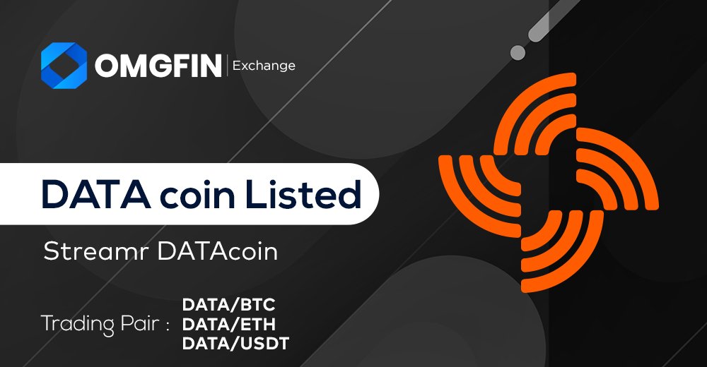 omgfin's tweet photo. Streamr DATAcoin (DATA) get listed on OMGFIN. Get 25% cashback on trading fees at OMGFIN for all DATABTC, DATAETH and DATAUSDT trading pairs.

Learn more : https://t.co/ZwcSB4oPH7

#ETHBEAR @CoinMarketCap @coingecko @coinranking @coinranking @coinlore https://t.co/ECbqf9Famp