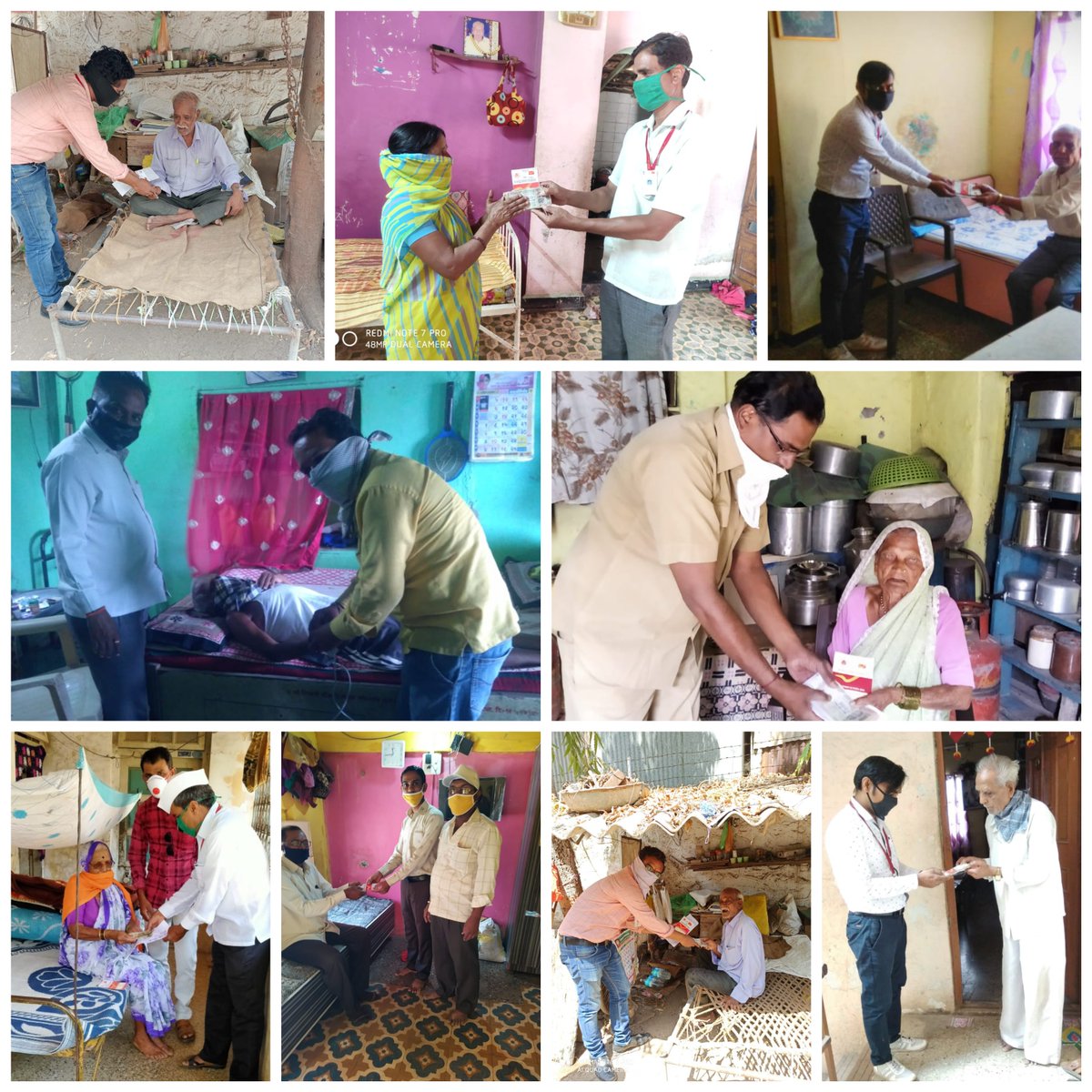 MalegaonPost's tweet photo. Door step payments to Pensioners at Chandwad, Lasalgaon, Vinchur, Niphad, Nandurdi BO, Pimpalgaon (B), Vadner Bhairav by Postal staff under #Chandwad_Sub_Dn, @MalegaonPost under Navi Mumbai Region @cpmgmaharashtra @IndiaPostOffice Stay Home Stay Safe #weCare #weServe #weDeliver https://t.co/KOOyzDbeTu
