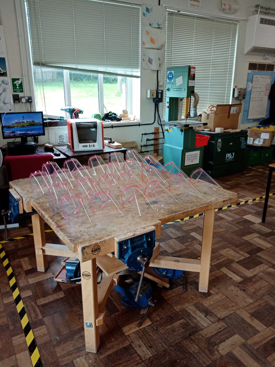 StonyDean's tweet photo. The Design Technology Department have been using our #3dprinter in order to manufacture Face Shields to donate to front line #NHS workers #NHSheroes #3DPrinting https://t.co/W4JcGqOtNN