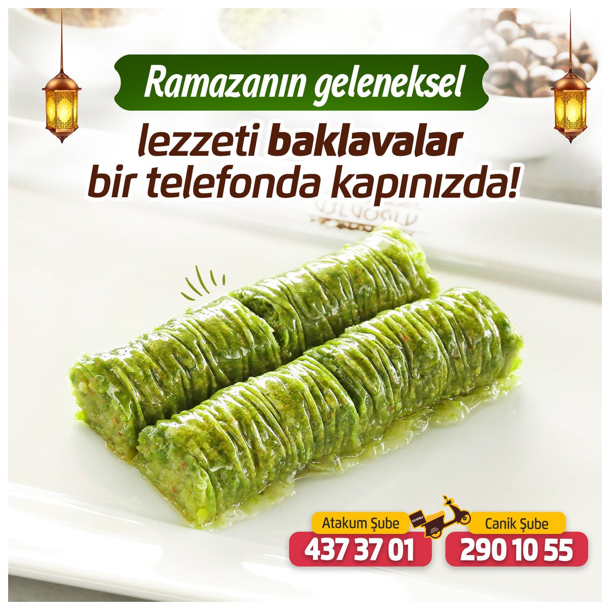Ramazanın lezzeti baklavalar bir telefonda kapınızda! 
Canik Şube: 0362 228 15 42 
Atakum Şube: 0362 437 37 01#paketservis #samsun #atakum #canik #pide #ramazan #usluoğlu #iftar #keyif #samsun
