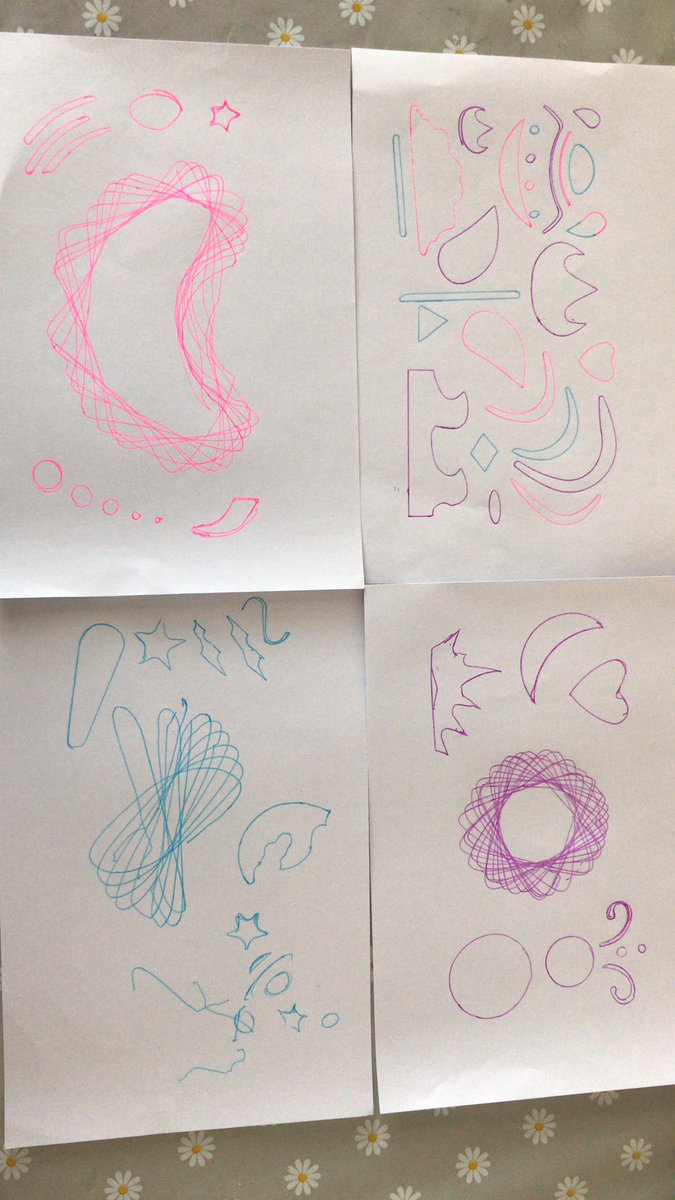 ricegrubble's tweet photo. Spirograph drawing using different shapes and colours @TickfordPark #tpyear2 https://t.co/8C0ZOubFYt