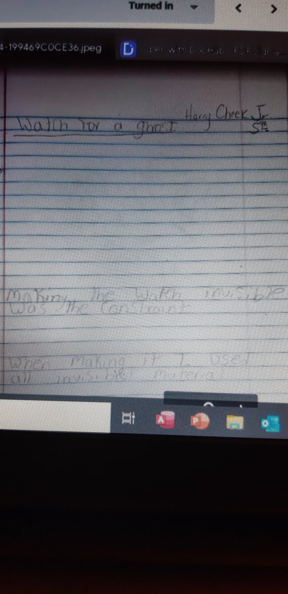 MsD22417591's tweet photo. #creativity and genius are friends at EM Rollins..
The creativity challenge for Art
#Shoutout to Harry Cheek: 
Who chooses to make a watch for a ghost.
Lists the constraint as " must be invisible"
And submits a blank page showing his design!! 
100% Impressed,! https://t.co/GKoBO1wB1C