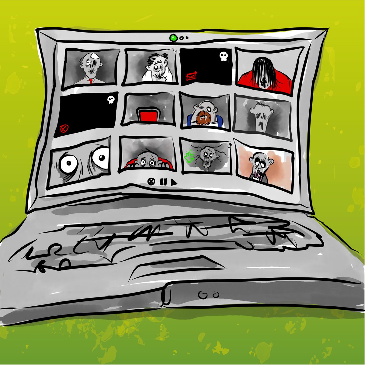 officezombies's tweet photo. Laptop meetings #zombies #officezombies #work https://t.co/q5BtDwDFUb