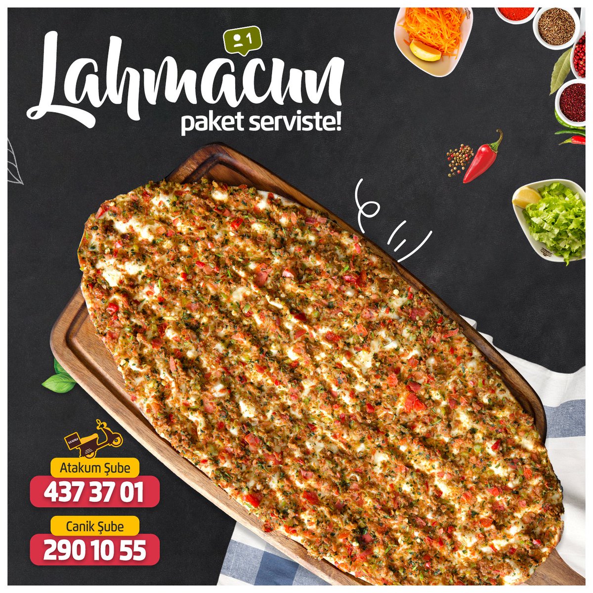 Lahmacuna doyum olmaz lezzet paket serviste!Canik Şube: 0362 228 15 42 
Atakum Şube: 0362 437 37 01
#ramazan #usluoğlu #iftar #keyif #samsun