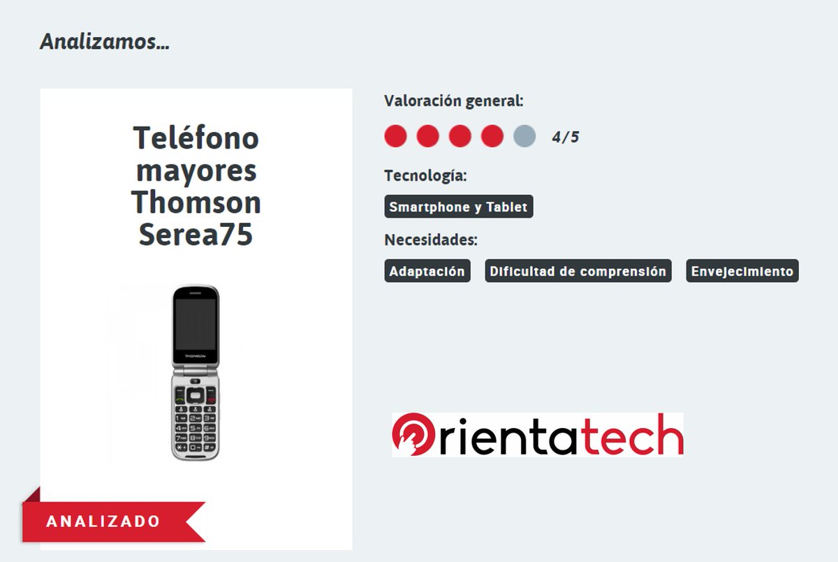 orientatech's tweet photo. ¡No te pierdas el teléfono móvil Thomson Serea75! Nos gusta sobre todo por su pantalla externa para visualizar notificaciones y otra info, y por sus teclas de llamada a contactos frecuentes y fotocontactos.

Consulta nuestra review en:
👉https://t.co/Jp944YTPWv

#tecnologíasocial https://t.co/vsUh9MBD7L