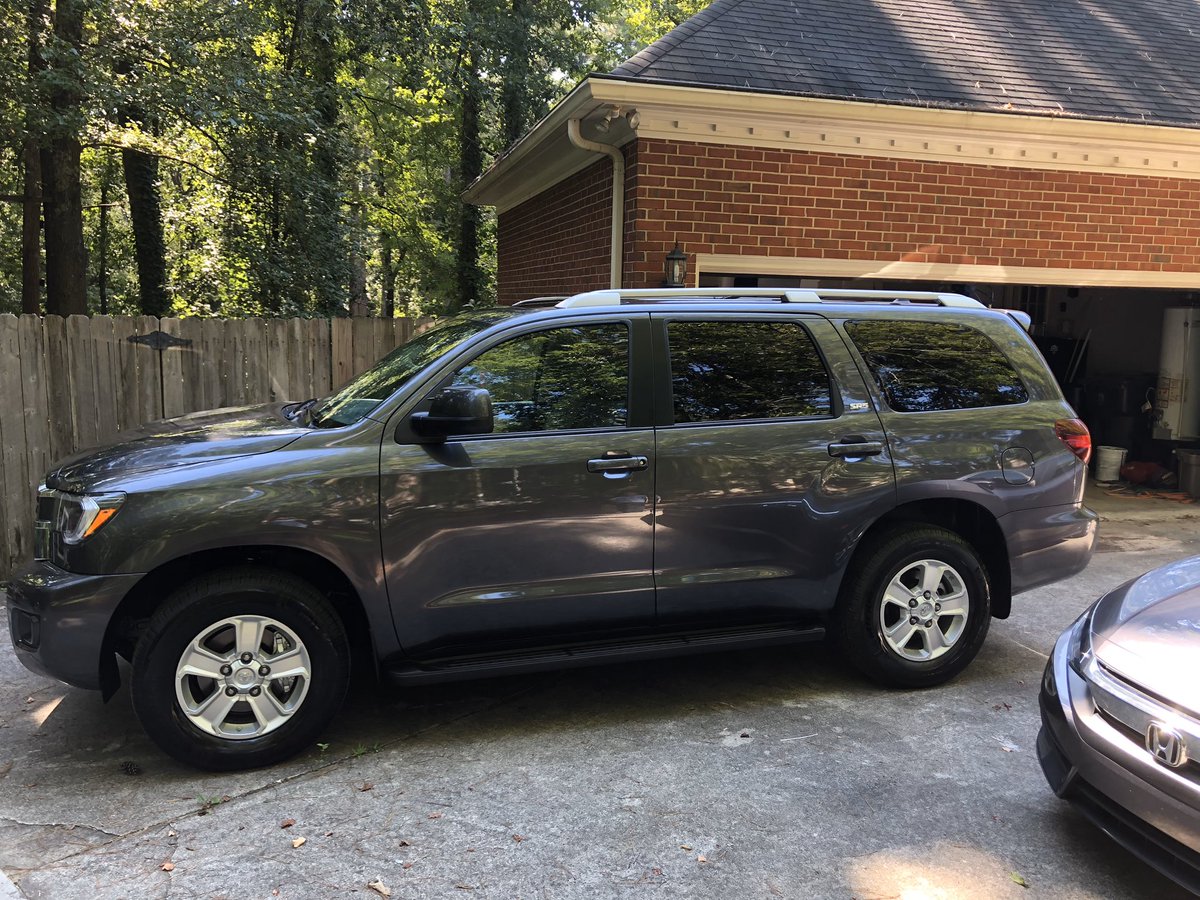 KinderToday's tweet photo. @kevenrinaman @MeehanEDU @theipodteacher @JakeMillerTech @jmattmiller @tishrich @kellycroy @DHelmEDU @burgessdave @Joe_Sanfelippo @ClaudioZavalaJr 2019 Toyota Sequoia ( I call him the Beast)...finally was able to upgrade from a minivan.  With 4 kids my options are limited. https://t.co/O2yEmGBUwp