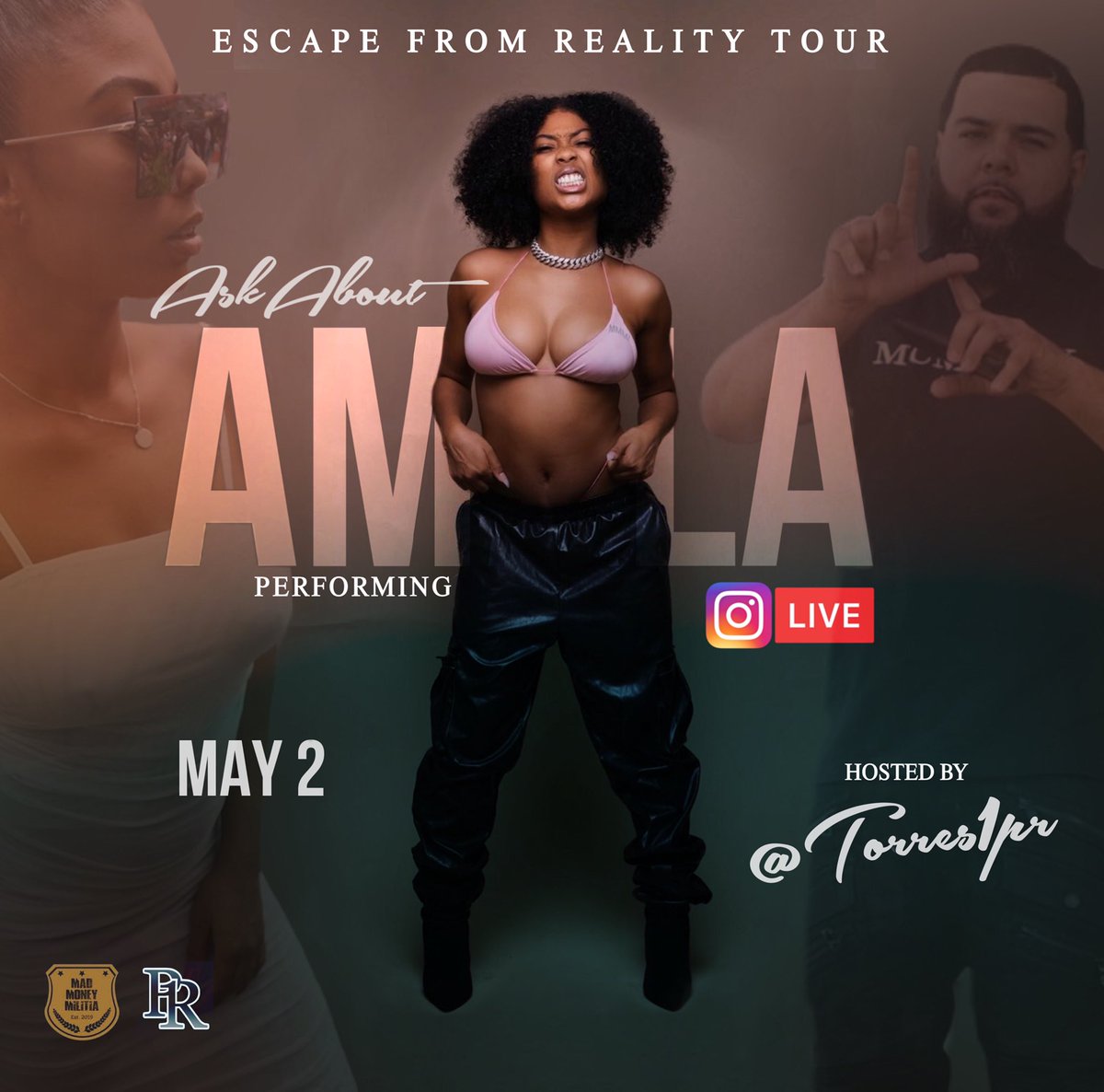 BBUENTERPRISE's tweet photo. @askaboutamala "The Escape From Reality Tour" MAY 2nd [Virtual Showcase] This Saturday!!🏁🏁
•
•
Tune in to see me LIVE on my IG Live🎙🎩 with @Torres1PR 🔌 •
•
Set your Alarms and grab your 🍷🍹🍻🍸 and Hookahs 🌱🌬 https://t.co/vHvGxGByZ2