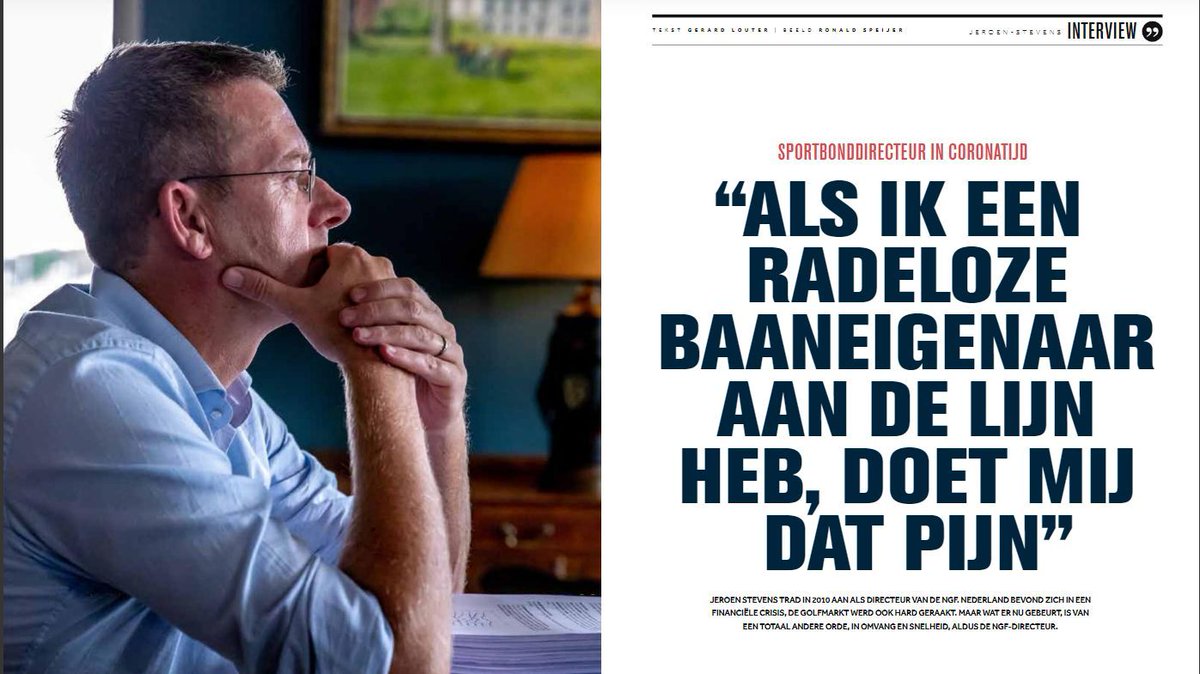 In de digitale special vertelt ook <a href="/NGF_/">NGF</a> directeur Jeroen Stevens over de gezamenlijke aanpak en vooral hoe genuanceerd het allemaal ligt. #supportervangolf
🛒Kleine online bijdrage, downloaden en lezen 📑 ngfshop.nl/shop/magazine-…