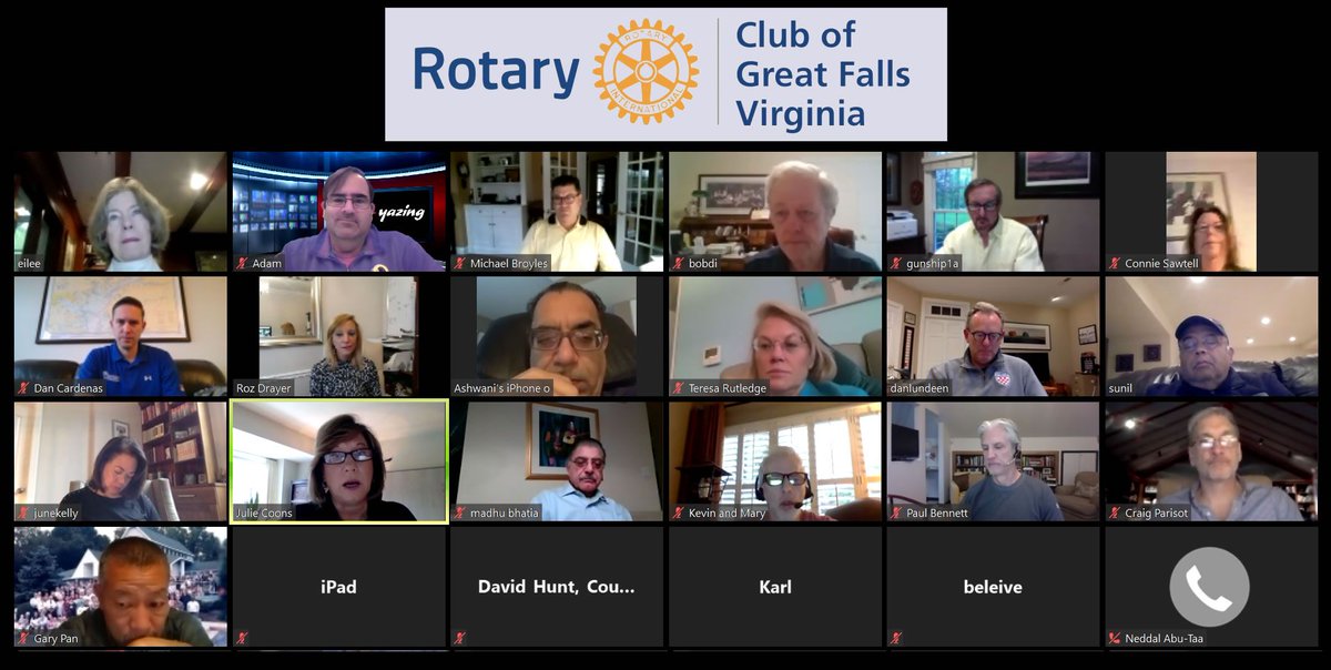 RotaryGFVa's tweet image. Here is the scene from our virtual rotary meeting this morning!
