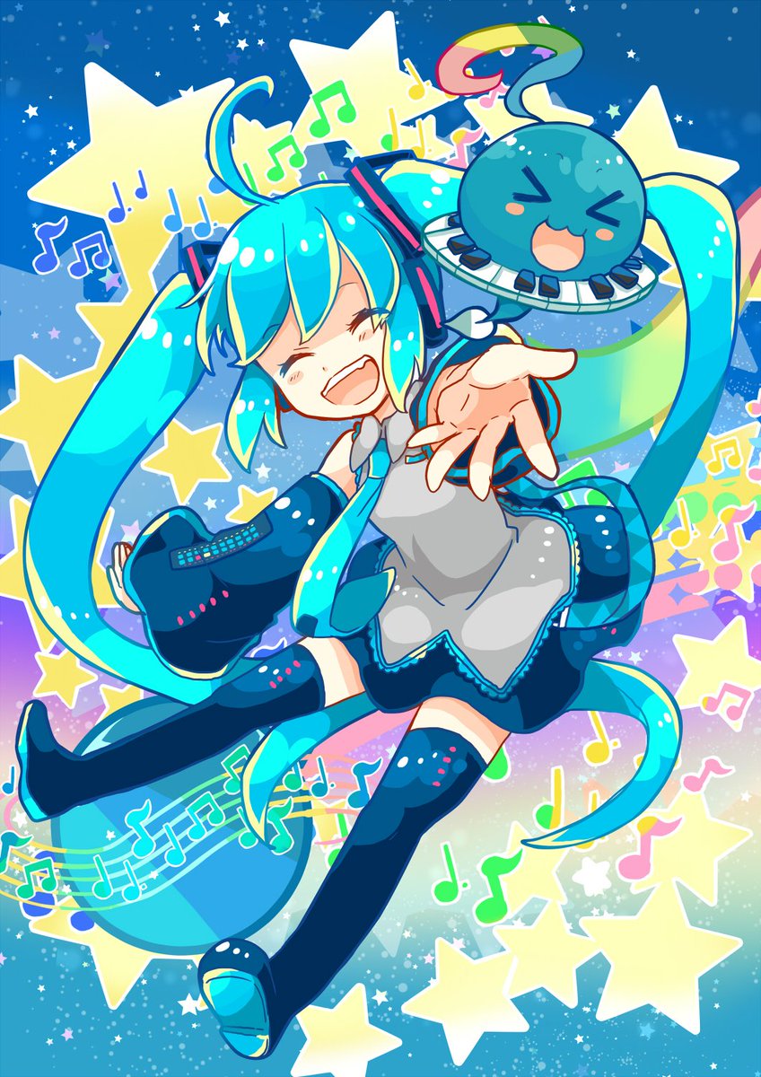 初音ミク 「「初音ミクぐらふぃコレクション なぞの音楽すい星」公式さん(@mikucolle」|犬飼＠4/1ありがとうございました！🌟NEOKET4【B50】のイラスト