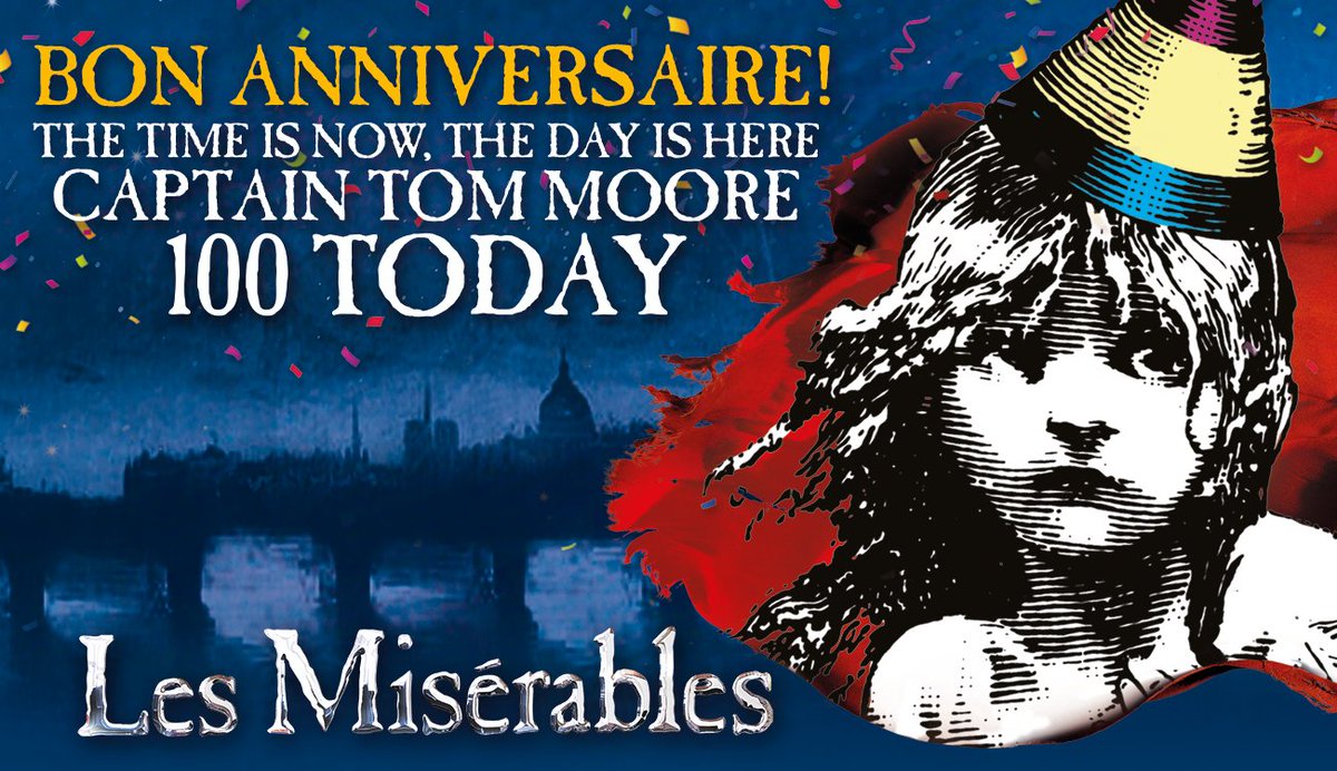 Les Miserables Bon Anniversaire Captaintommoore Congratulations On All Your Phenomenal Achievements And Happy 100th Birthday From Everyone Here At Lesmiz Captaintom100 T Co Ngqsnpqm2e Les Miserables Bon Anniversaire Captaintommoore Congratulations On All Your Phenomenal Achievements And Happy 100th Birthday From Everyone Here At Lesmiz Captaintom100 T Co Ngqsnpqm2e