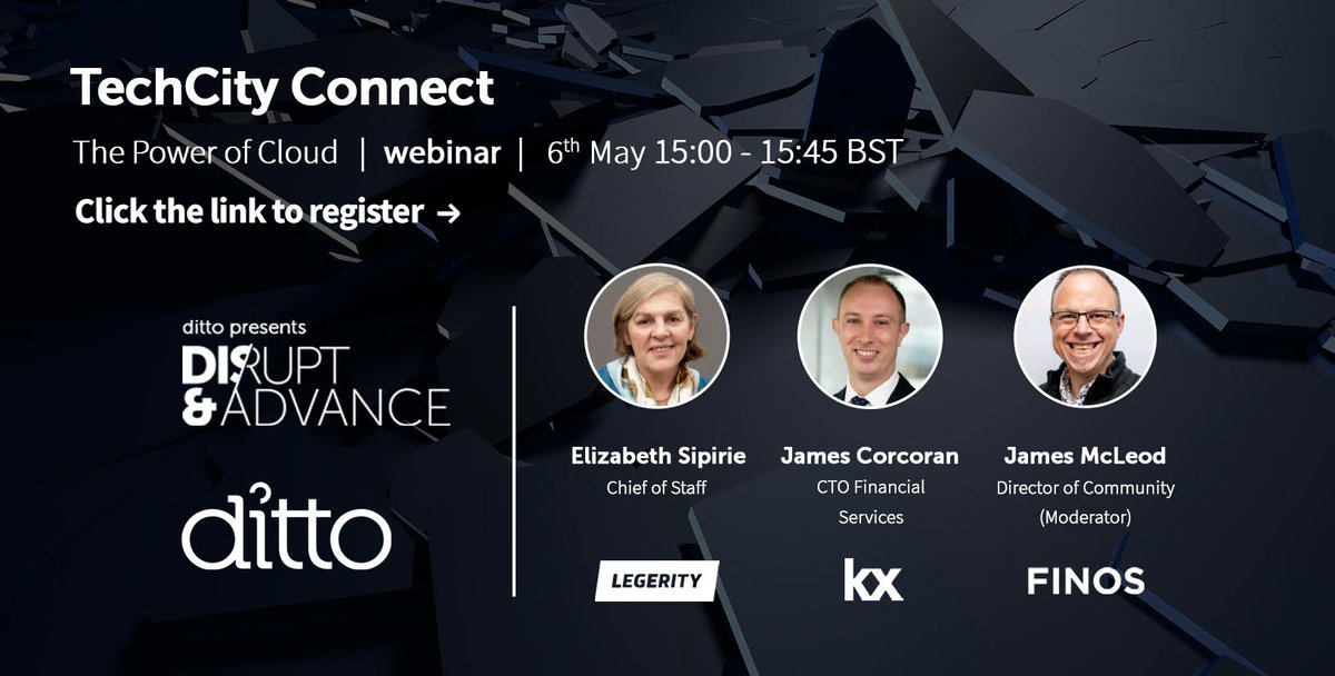 kxsystems's tweet photo. We are delighted to be taking part in the #TechCityConnect webinar series on May 6th. Join James Corcoran, CTO Financial Services, Kx, alongside panelists from Legerity & FINOS to discover the power of #cloudcomputing when managing & using #data. Register: https://t.co/Z9y0XC5AnK https://t.co/rmIcqpoaU9