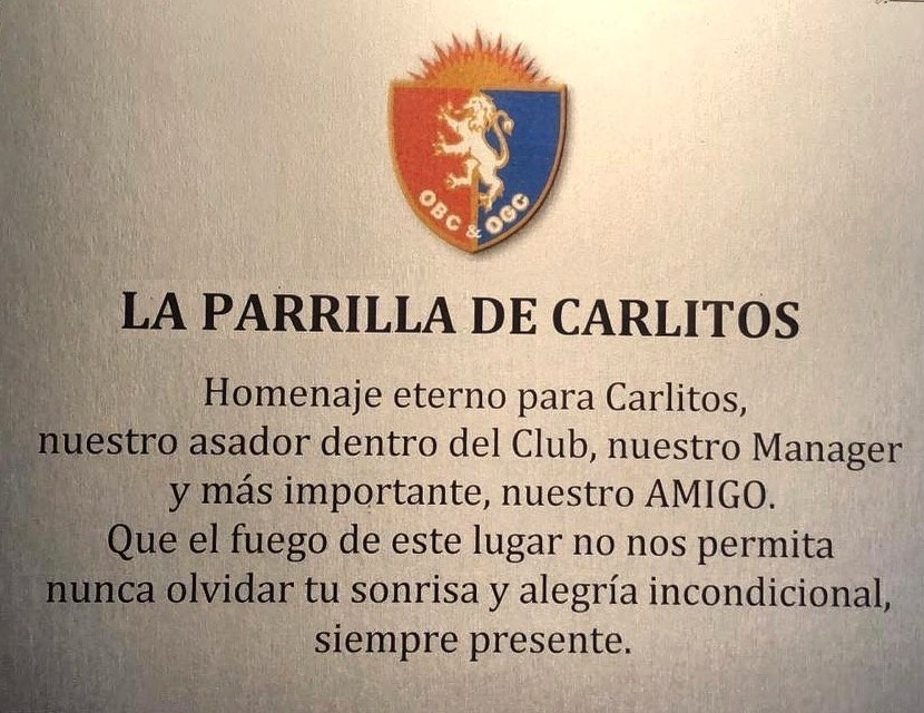 LA PARRILLA DE CARLITOS Este es el homenaje del plantel de @obcrugby a nuestro querido Carlitos 💙❤️