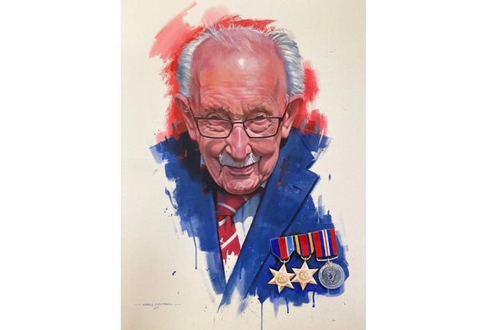 wilsonsauctions's tweet photo. Weve an original portrait of Captain Tom Moore promoted to Colonel as he celebrates his 100th birthday. Painted by artist Craig Campbell, every penny raised is going to @ayrshirecancer. Register at https://t.co/y4GWw0ccDk
#happybirthdaycaptaintom #captaintommoore #abidforkindness https://t.co/TZxfFzSsZJ