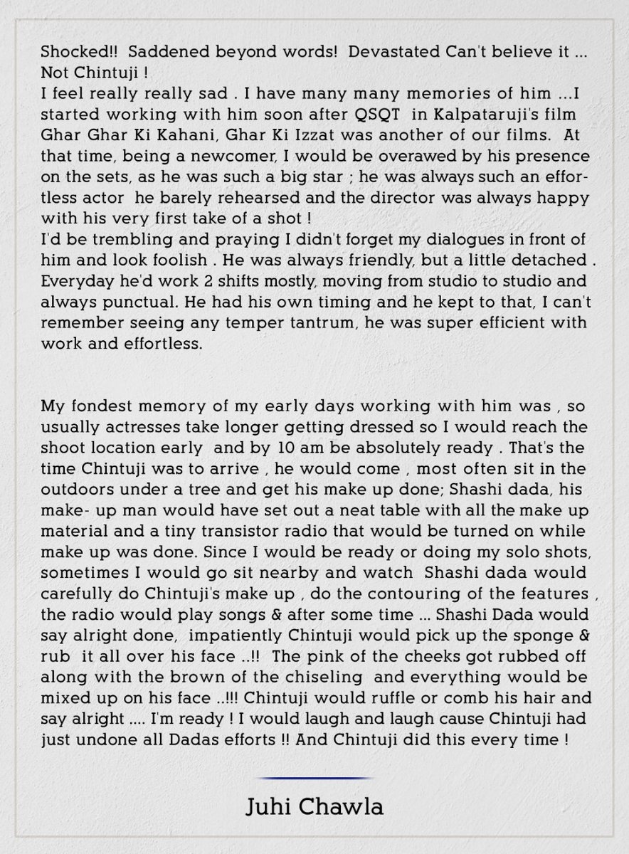 iam_juhi's tweet photo. Chintuji through my eyes ♥️ Goodbye my friend! 1/2 https://t.co/tB5aurm3W0