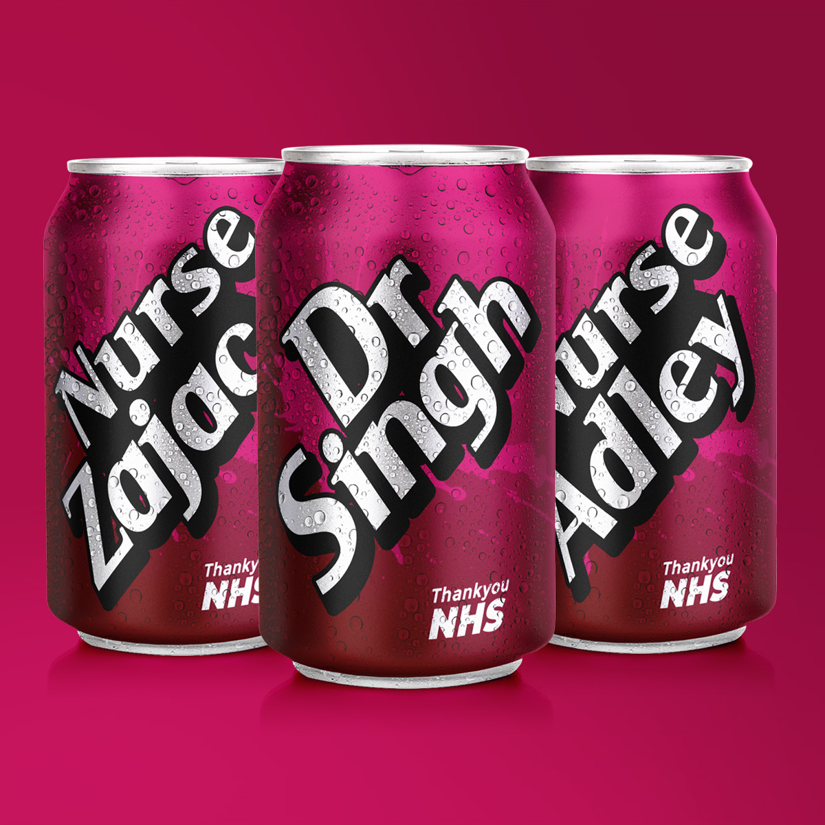 CreativesHungry's tweet photo. Hi @drpepper here's an idea to honour the incredibly brave frontline health workers during the Covid-19 outbreak. Dr Pepper changes its name to the names of real doctors and nurses. And donate the proceeds from the special cans to charity. What do you think? #drpepper https://t.co/Kyfi4ClQXy