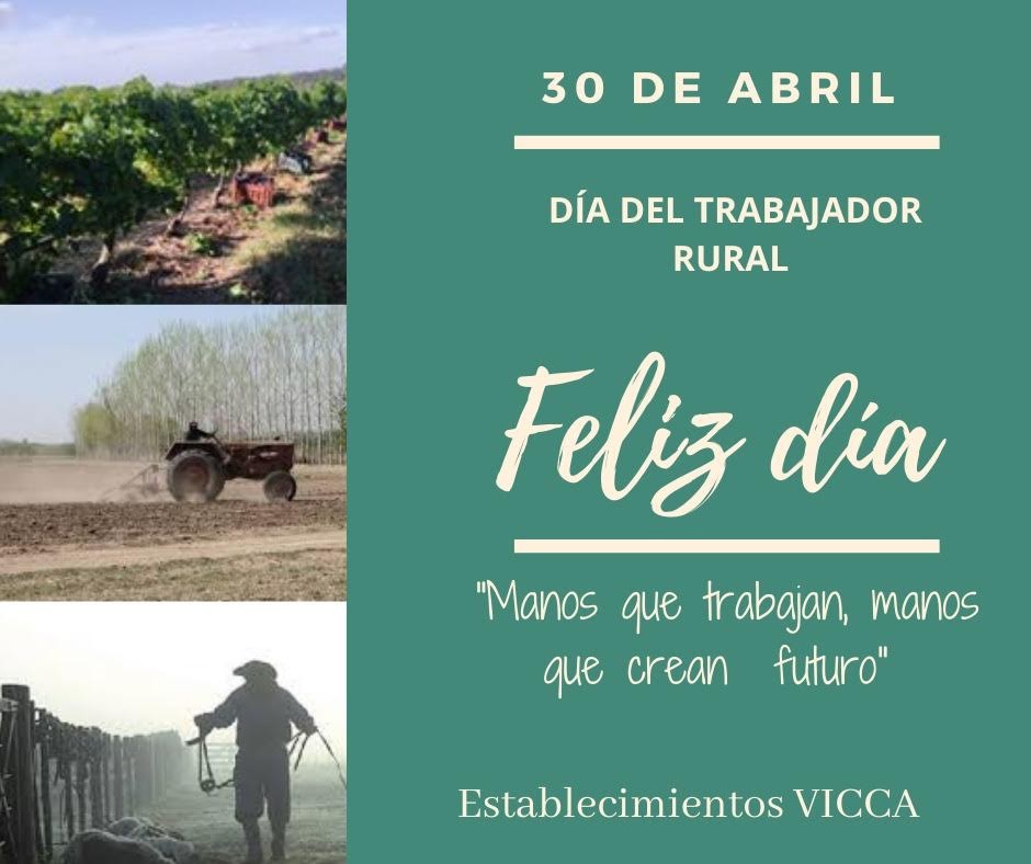 Establ_Vicca's tweet photo. Feliz día a todos l@s trabajadoras y trabajadores rurales, y GRACIAS por su labor. https://t.co/vXhY0aZL8f