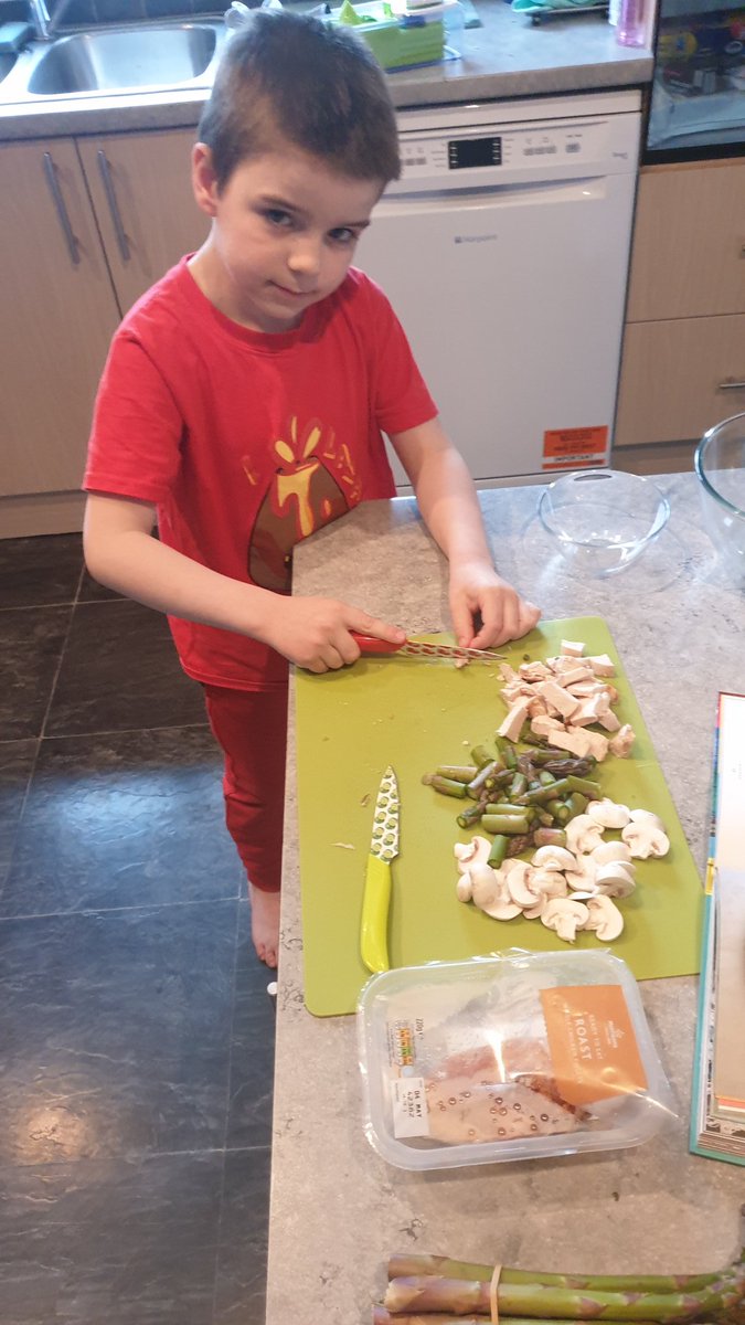 almalloy31's tweet photo. Thanks for the great idea on this week's home learning grid. I took a back seat and Alex made a healthy crustless quiche for dinner last night. Delicious! @bannps @Strachan_bps @IamGrantos1 https://t.co/nxkxchbxcA