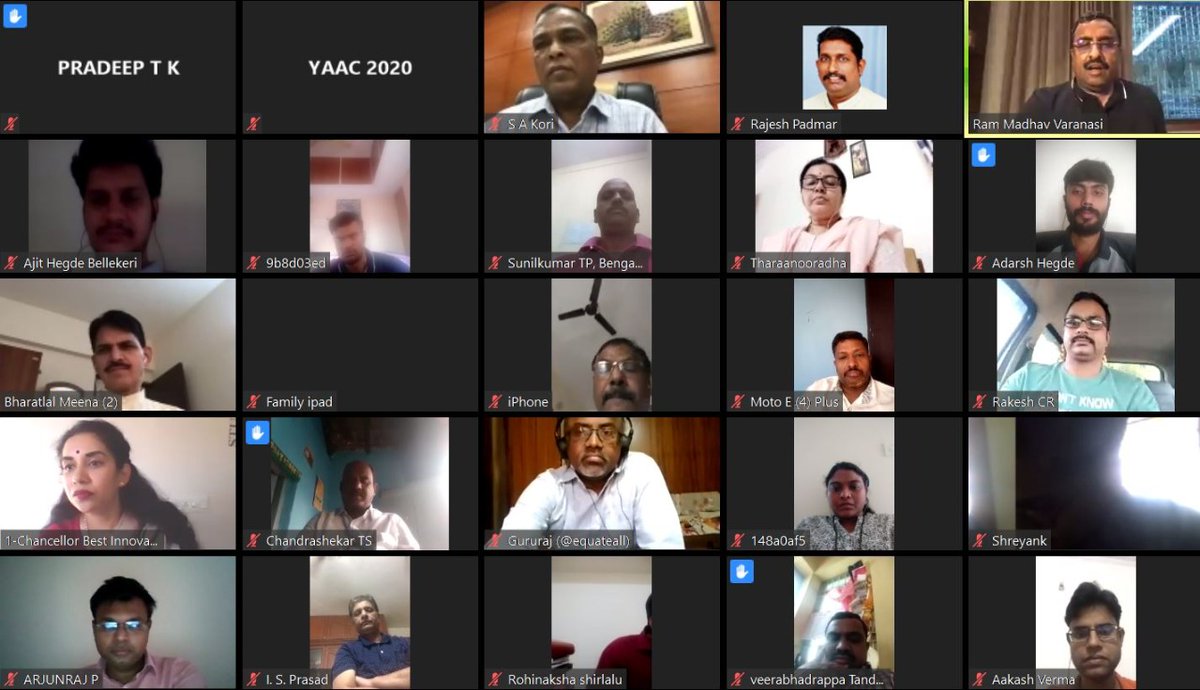 YAAC2020's tweet photo. Shri Ram Madhav @rammadhavbjp Ji addressed &amp; interacted with Academicians and Young Professionals from Karnataka on 'Prime Minister Modi's Leadership and Fight against Corona Pandemic'. Session was organised by Youth Alliance Against Corona. #YouthFightsCorona #IndiaFightsCorona https://t.co/ZHCvIZFgCW