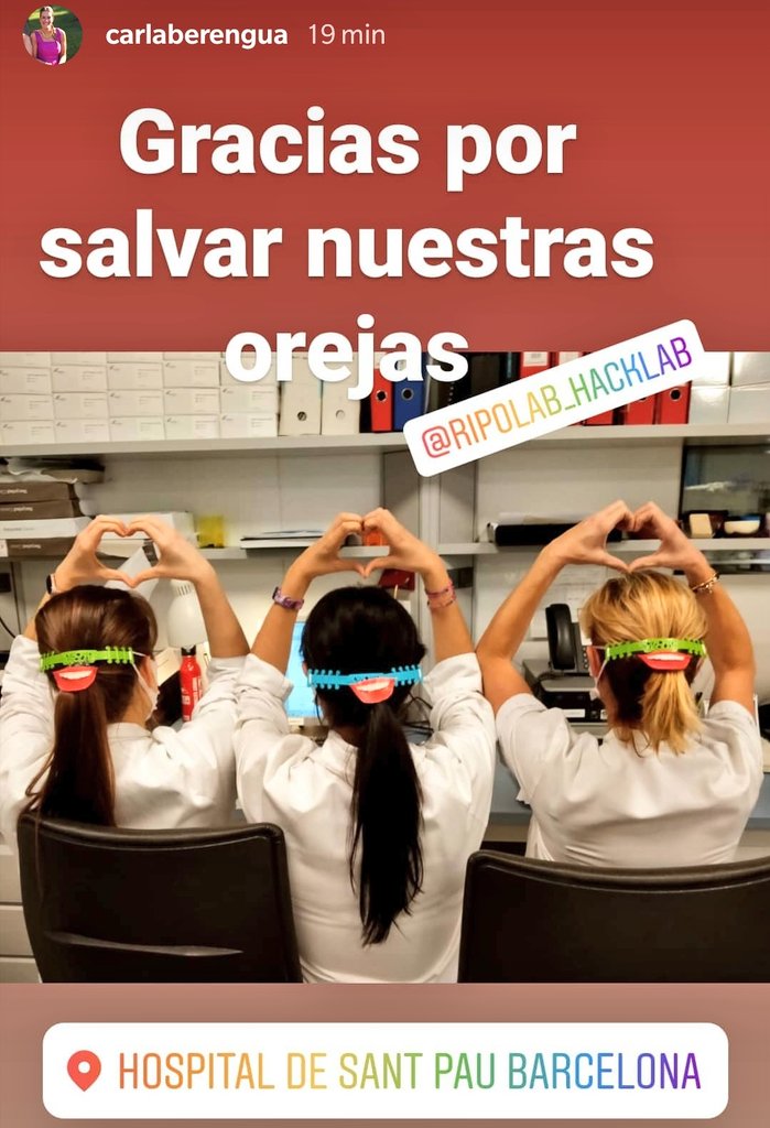 RipoLab's tweet photo. Gràcies per aquestes fotos tan xules!!!
@HospitalSantPau #coronavirusmaker #ripomakers @covidmakers_cat https://t.co/H8z3AurmdH