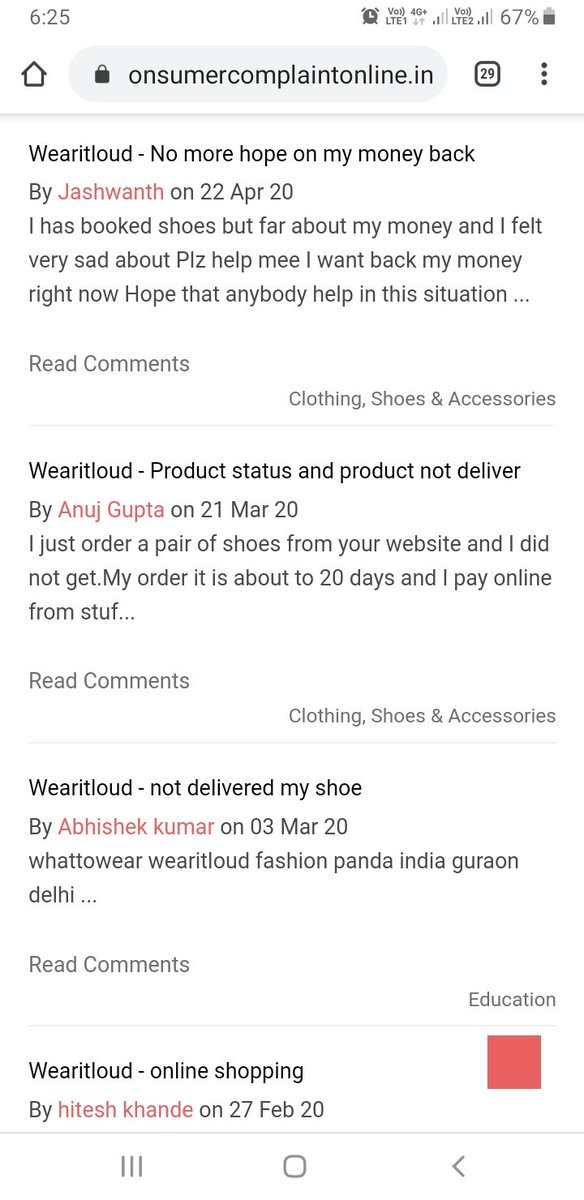 All the negative reviews are available over internet for another site which had used by these culprits the site is  https://wearitloud.in/  and now they are using  https://streetwears.in/ I request authorities to act fast so many other can be saved from falling prey of this fraud