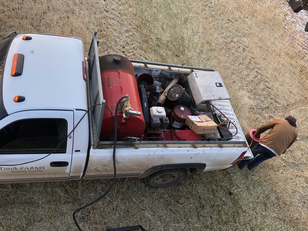 This truck and a bunch  of tools were stolen a few nights ago a few miles east of Camrose.  The sticker on the door says Timik Farms. Did anyone notice something? Please share.