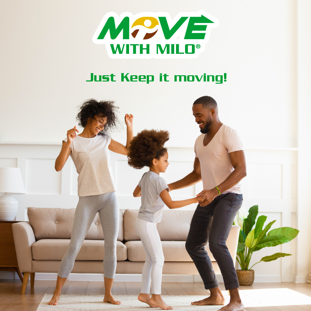 MILOCaribbean's tweet photo. 🕺🏽One of the best and inarguably the most fun ways to stay fit is by dancing!! 💃🏽So we're challenging you to a family dance-off! Get your entire house moving with fun music, learn a new choreographed dance together, or make one up as you go along! #GetMovingWithMILO✨ https://t.co/ibiCxdz5ir
