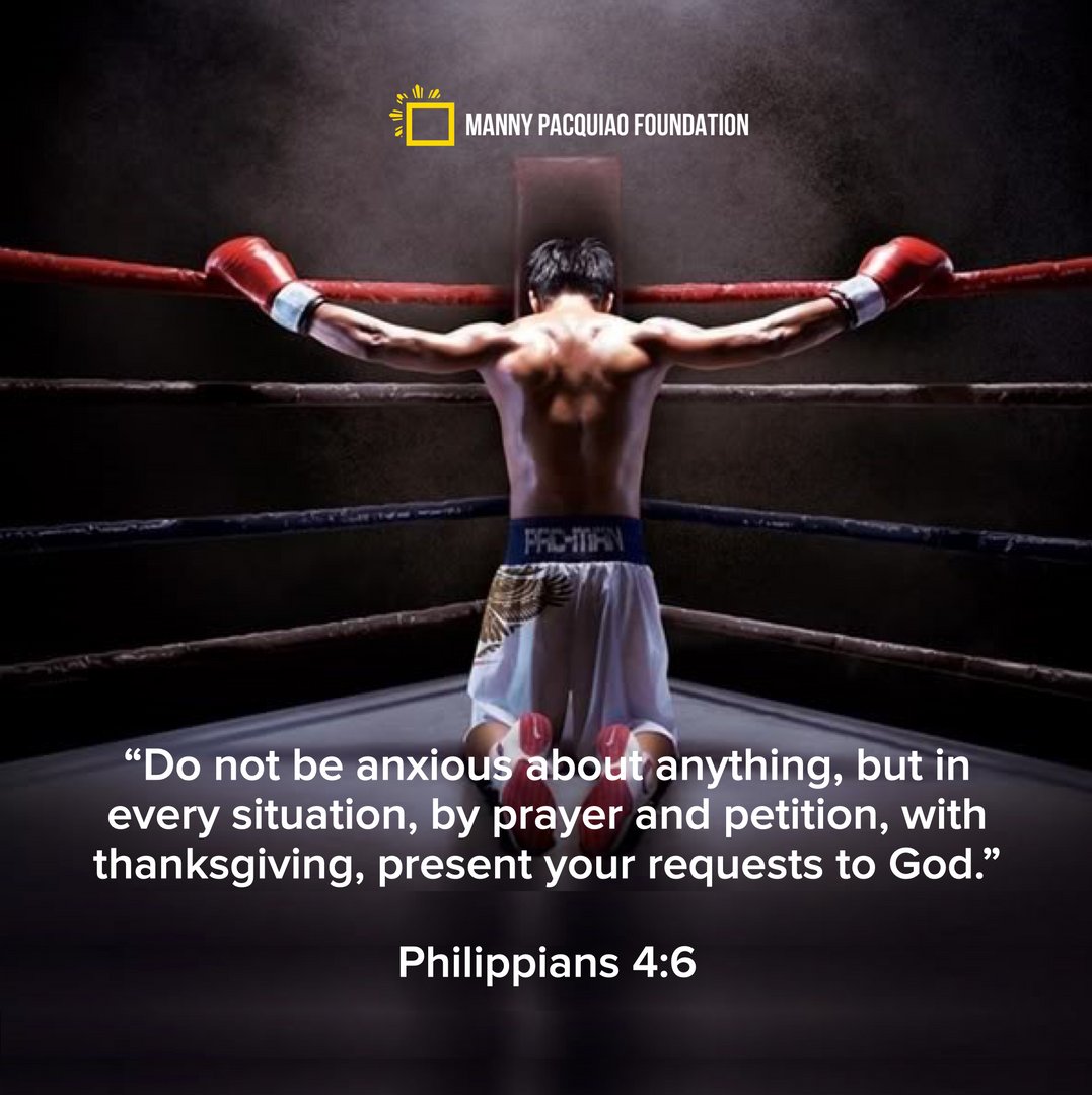 Today, let's pause and talk to God, our Creator, our Father, our Friend.
Pray and surrender your worries to Him. He loves you and wants to hear from you. 🙏 🙏
#PacquiaoFoundation #MannyPacquiao https://t.co/9GD50QJnmD