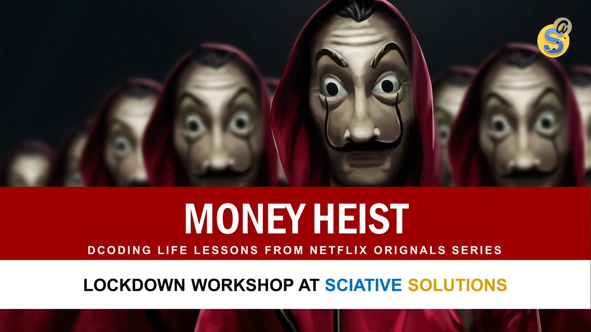 Bella Caio! 

<a href="/netflix/">Netflix</a> - We binged, we learned, we shared! 

What a wonderful Learning Workshop at <a href="/Sciative/">Sciative Solutions</a> inspired from #MoneyHeist - Decoding life lessons on Planning and Execution!