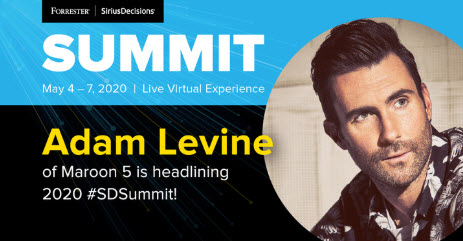 Check it out! Grammy-winner, lead singer of Maroon 5 and former coach on The Voice Adam Levine is headlining Forrester's #SDSummit! Just another reason to register for this great event : forr.com/3aET7N4 <a href="/forrester/">Forrester</a>  #marketing #digital #sales #music #events