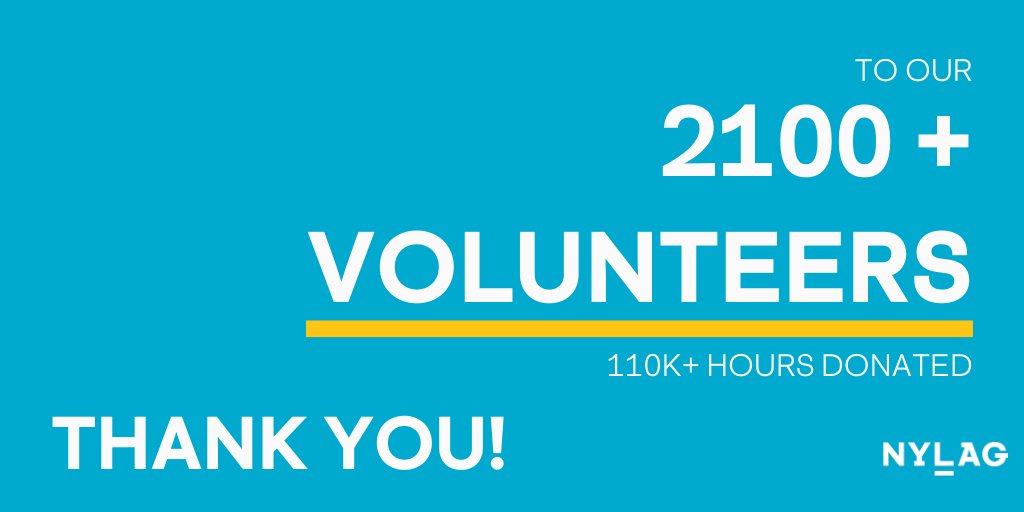 nylag's tweet photo. It's National Volunteer Month and NYLAG would like to thank all of our current and past volunteers who helped us ensure fair and equal access to justice for those who need it most. Through our partnership, our clients are one step closer to justice. #NVM2020 #Justice https://t.co/tjElQbUHiL