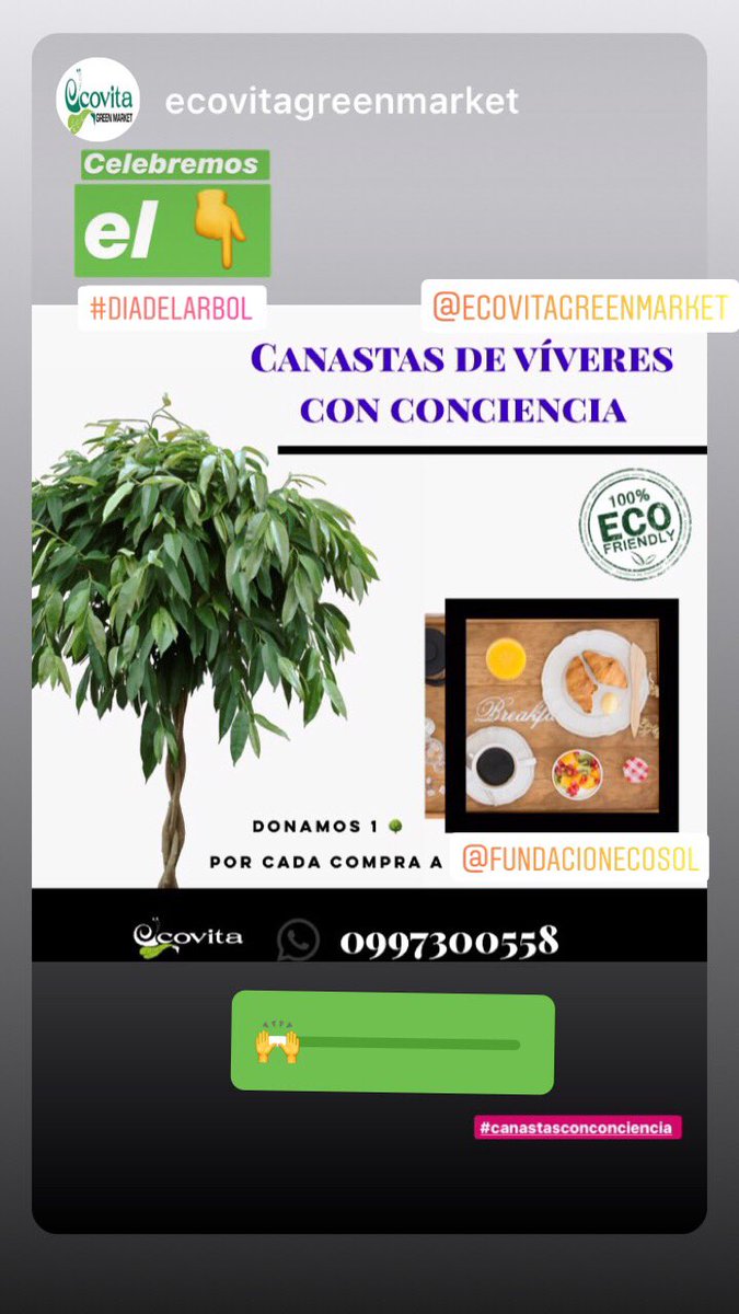 EcosolEC's tweet photo. Feliz #diadelarbol 
@Ecovitamarket #canastasconconciencia #concienciaambiental #abril29 https://t.co/H40SQ8Xvsi