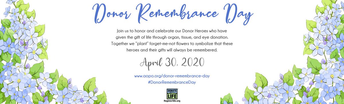 Today we honor all organ donors and remember the gifts of life they have given to others. #DonorRemembranceDay #DonateLife @DonateLife