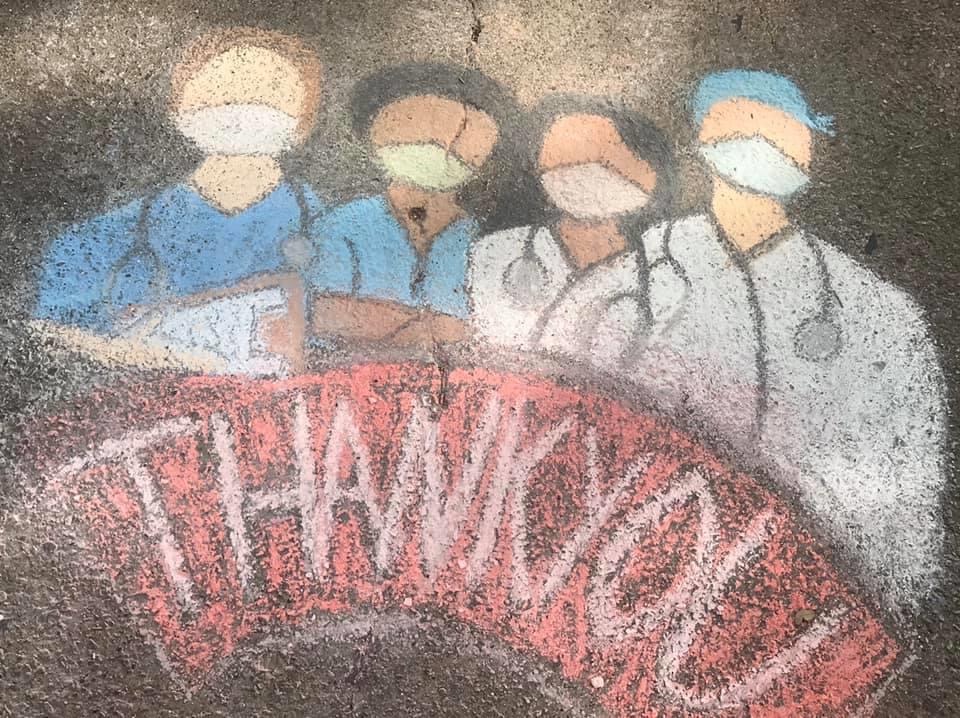 This creation was created by one of our very own 7th grade Vikings, Addison! Thank you for your beautiful message to the healthcare workers in our community! #rowtheboatVF #fearlessfamilyVF #healthcare #thankyou #cfbisdsafe #cfbisd <a href="/CFBISD/">Carrollton-Farmers Branch ISD</a> @DrChapmanCFBISD