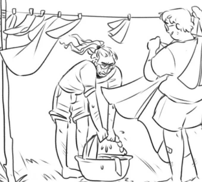 gonna draw a set of their cottage life sketches based on my own village experience and this one jon is my fave so far 