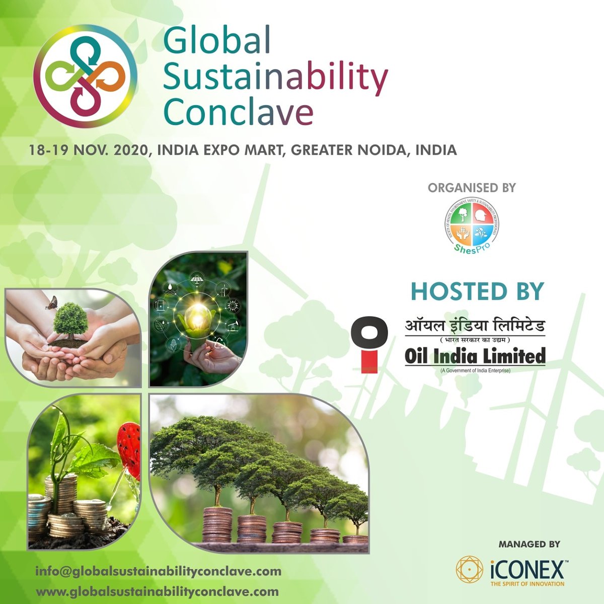 ConclaveGlobal's tweet photo. #GSSC2020 Global Sustainability Conclave Conference
Hosted by @OilIndiaLimited
Managed by @iconex_global
Organised by @shes_pro on 18-19 Nov 2020 at India Expo Mart, Greater Noida, India 
#GSSC #sustainability #conclave #stayhome #staysafe 
For more, visit https://t.co/t83U4Cr0rP https://t.co/4U7UMHj5nL