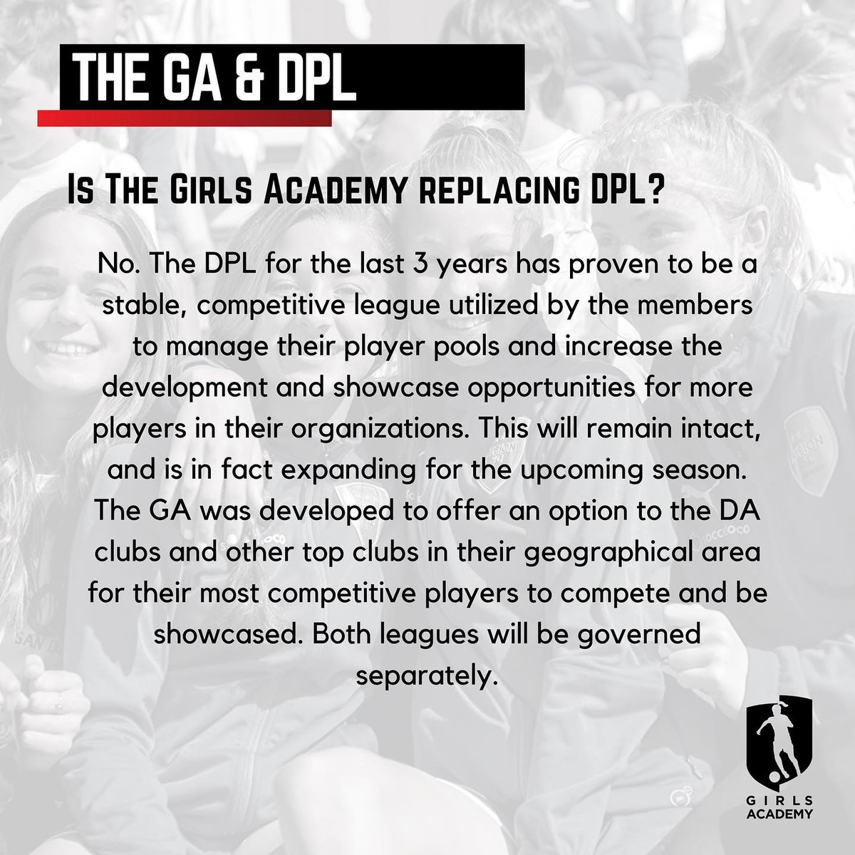 DP_League's tweet photo. Great news about the the future of the @DP_League! #NextLevelCompetition
For more information on the Girls Academy follow @GAcademyLeague. https://t.co/3EPFlU9Efr