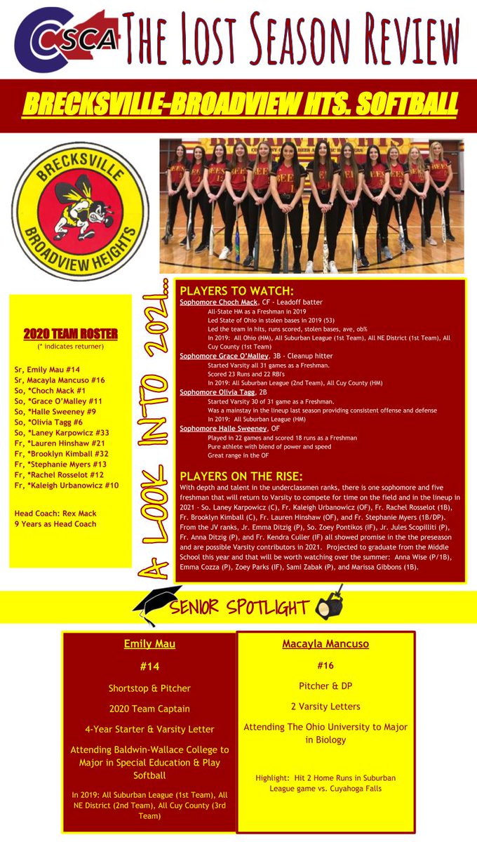 The Lost Season Review Features: Brecksville-Broadview Heights High School 🥎
<a href="/BBHHSsoftball/">Brecksville Softball</a> <a href="/bbhathletics/">BEES ATHLETICS</a> 
 
See our full Lost Season Review at: docs.google.com/presentation/d…