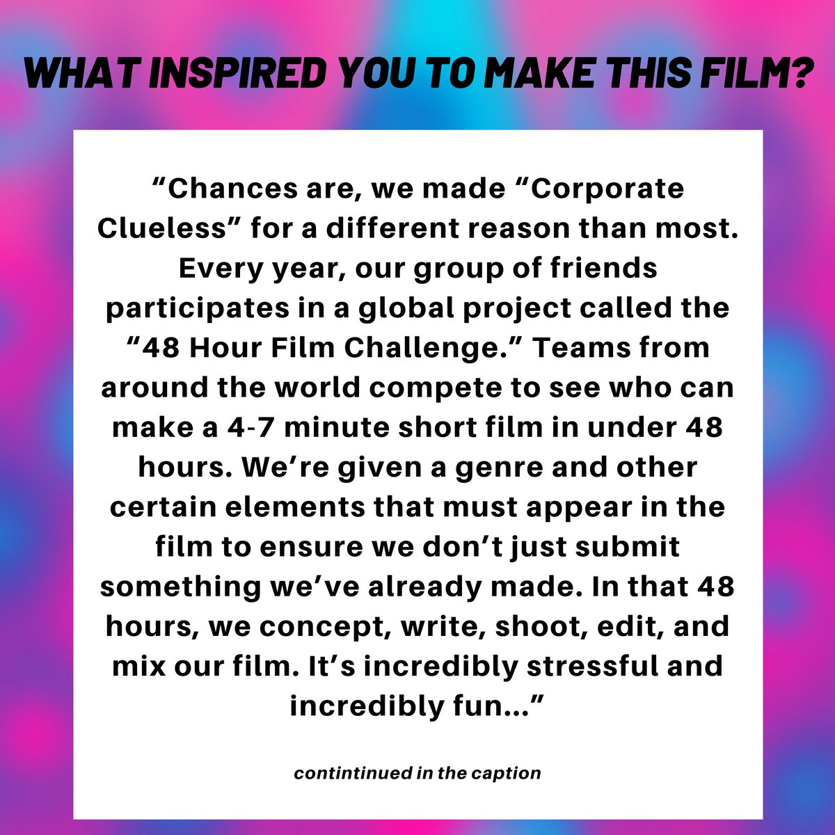 RiverRun's tweet photo. #NCShortFilm #CorporateClueless is a #collaboration between #TheMagicShop & #dPost. Watch this #film and others for free in RiverRun's #NCShorts 1 & 2: https://t.co/T50QcE6I7o #NCShorts2020 #NCFilm #NCFilmmaker https://t.co/8eCYnm136k