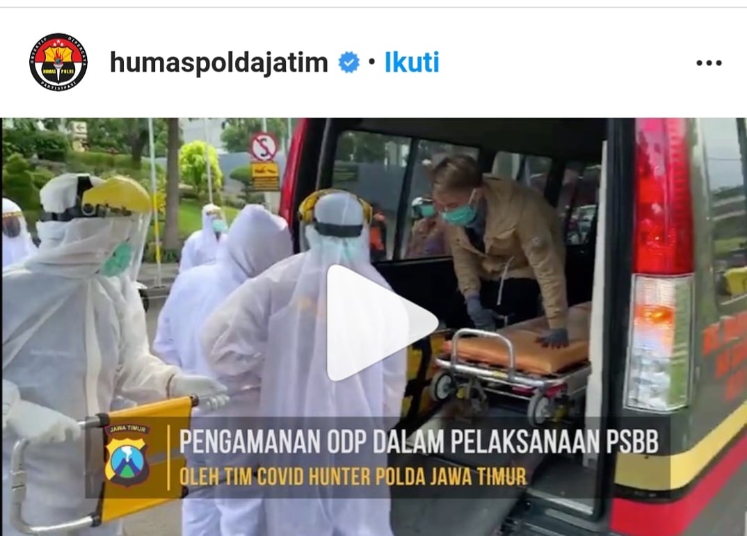 humascandi's tweet photo. *Pengamanan ODP Dalam Pelaksanaan PSBB oleh TIM COVID HUNTER POLDA JATIM*

https://t.co/SOA3g1r5Uy

https://t.co/PQgTJzt6md https://t.co/LpP5lzNZpI