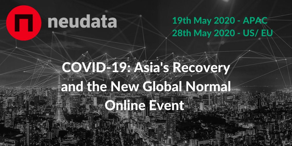 neudatalab's tweet photo. Join Neudata for our next online event, focused on how the world's economies are slowly emerging from COVID-19 with a particular focus on first-hit Asia.
The event will be run twice - once on May 19 for APAC investors and again on May 28 during EU/US working hours.
@MorganStanley https://t.co/DzhqsOmu5u