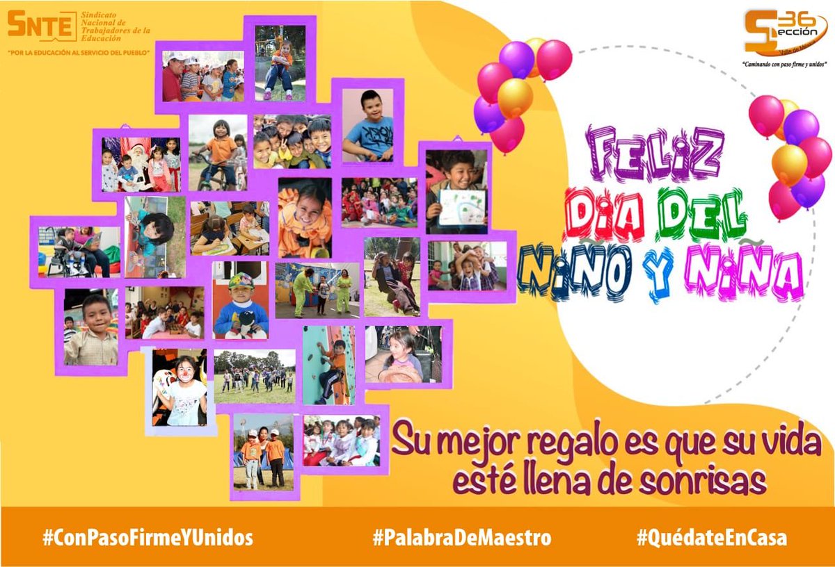 Seccion36Ofic's tweet photo. “Su mejor regalo es que su vida esté llena de sonrisas” 
Feliz día del Niño y de la Niña les desean el Comité Ejecutivo de la #Sección36 y especialmente el Mtro. Rigoberto Vargas Cervantes, @Secretario_36 

#ConPasoFirmeYUnidos
#PalabraDeMaestro
#QuédateEnCasa https://t.co/SBisrb55Tg