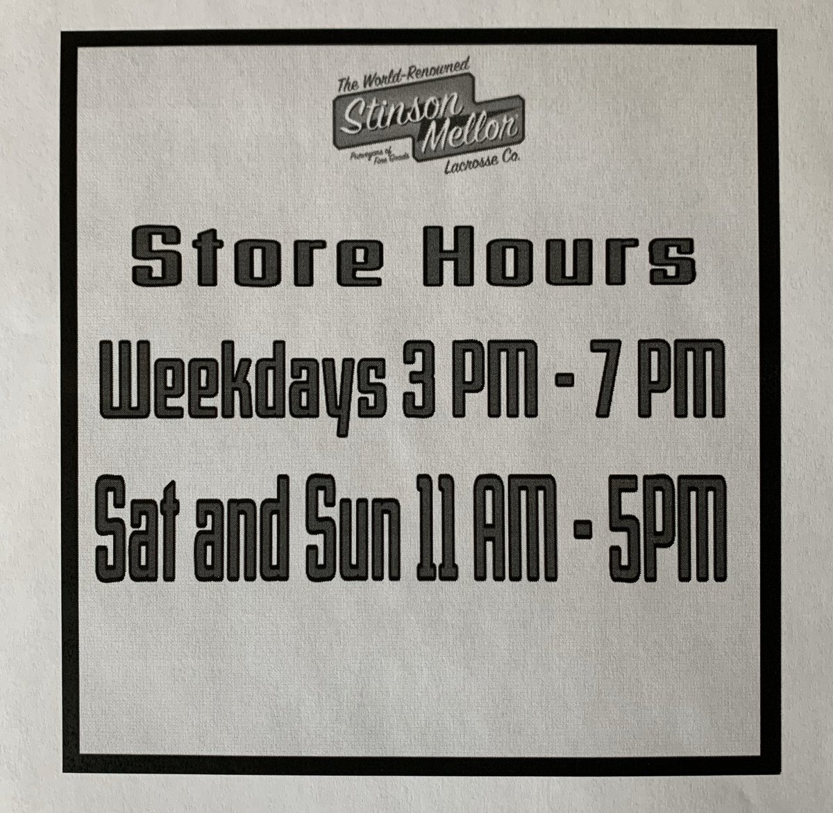 Stinson Mellor Lacrosse Co. tweet media