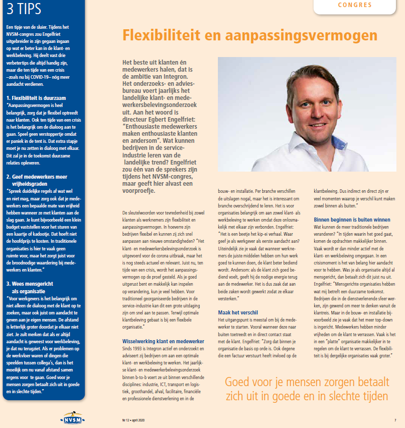 Over aanpassen en flexibel zijn als organisatie ook in corona tijden. Verbetertips voor klant- en werkbeleving! #customerexperience #EmployeeEngagement 

Lees het hele artikel op linkedin:  👇linkedin.com/posts/engelfri…