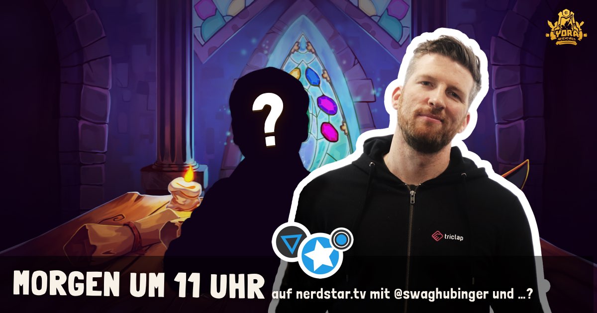 YoraAdventures's tweet photo. @swaghubinger ist morgen auf @NerdStarTv und bringt noch einen weitern special guest mit...😏 Wir stellen Yora vor und spielen direkt auch eine Runde! :)
11 Uhr! Tune in! https://t.co/dIvs8RvqVx
@Triclap #pnpde #IndieZoneNRW https://t.co/4G41guyWAf