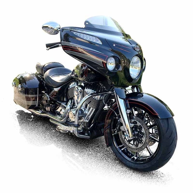 Wide front tire kit for Chief/Chieftain @indianmotorcycle 
Wide front tire kit can be installed without bike modifications, with or without front air ride. 
airfxusa.com/wide-front-tir…