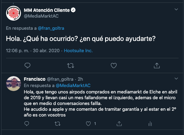 fran_goltra's tweet photo. Cuando @MediaMarktAC  tiene un bonito bot que autoresponde pero luego ya pasan de ti hasta el culo
¿oís el sonido de los grillos en la quietud de la noche solitaria?
QUIERO TRAMITAR UNA PUT... #GARANTÍA
#Vergüenza #indignación #malservicio #mediamarktsoytonto
vaya tela.. https://t.co/eThvcVxP0I