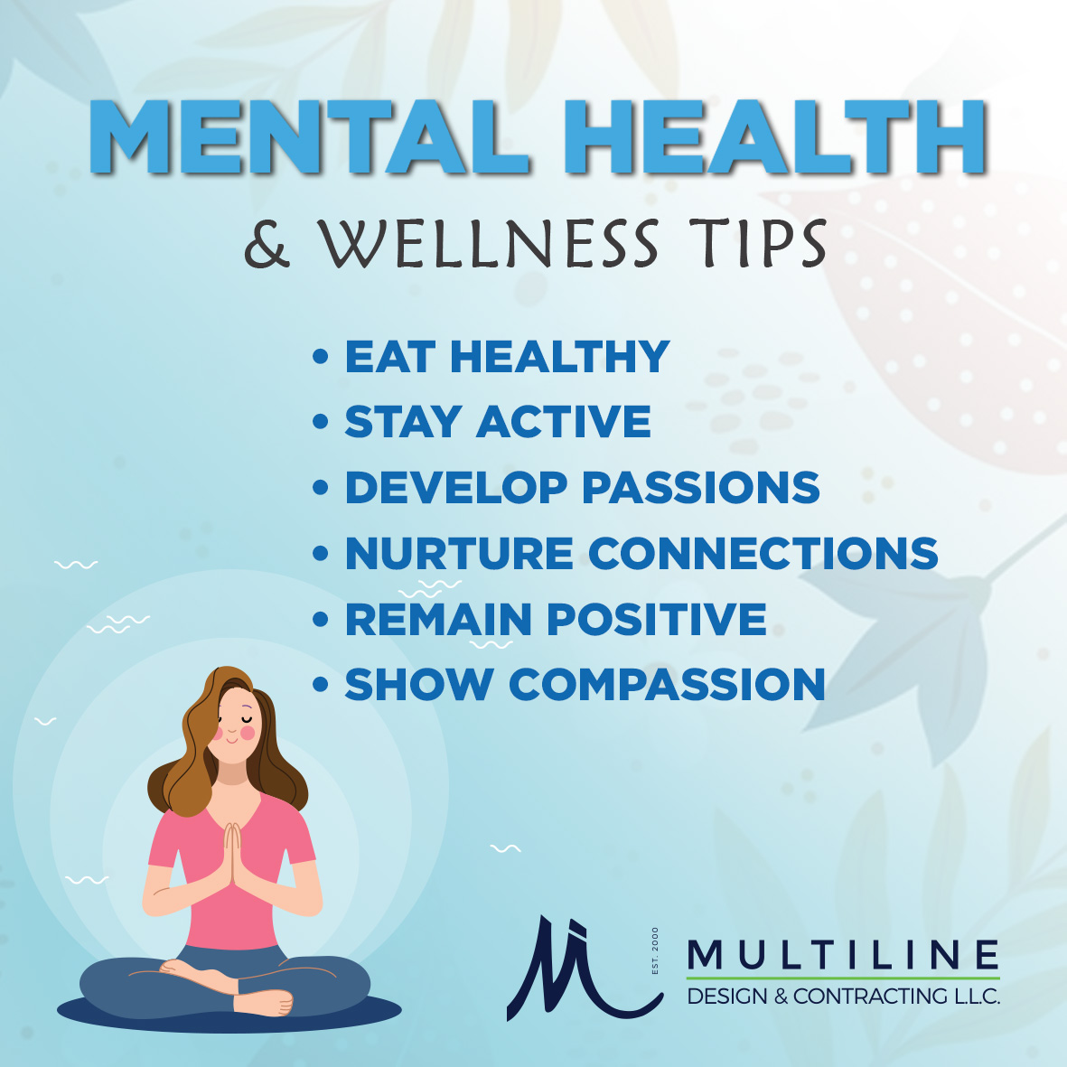 multilinedesign's tweet photo. Now more than ever Mental Health is just as important as Physical Health. Here are some tips on how you can keep your mind centered during these times.

#MultilineCares #MentalHealthMatters #MentalhealthduringCovid19 #mentalhealth https://t.co/tJJkMe77fO
